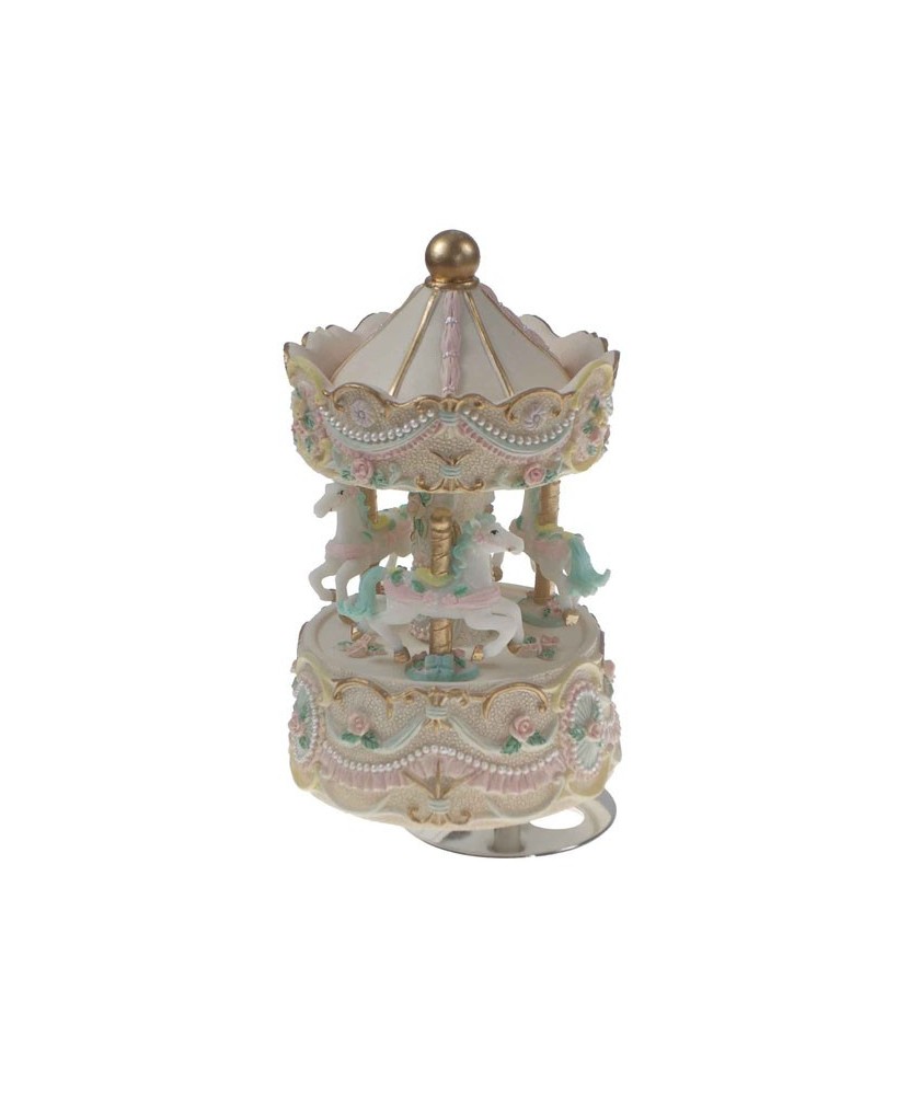 Small Cream Carousel - Music Box