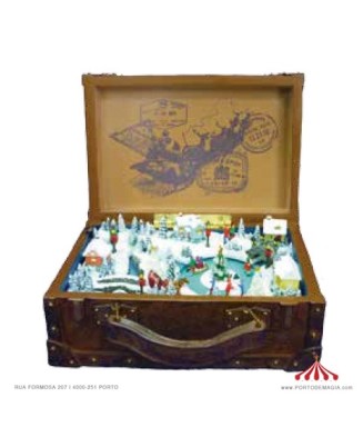 Suitcase with Christmas Scene