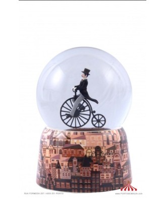 Man on Bicycle Snow Globe