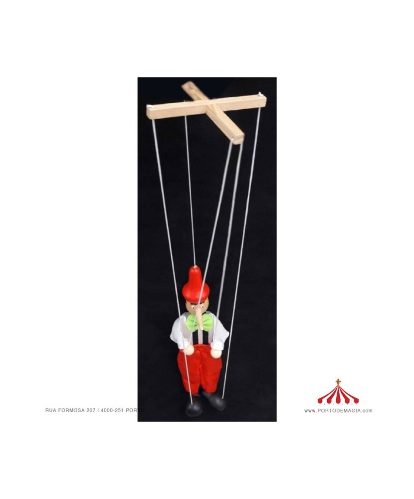 Marioneta Pinocho de Madera y Satén 38cm