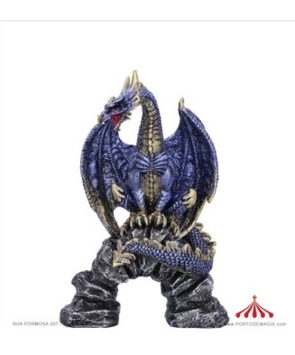 Blue and Gold Dragon Figurine