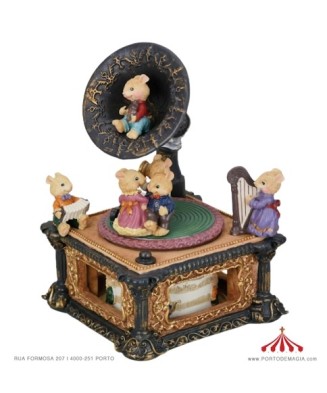 Gramophone with Mice Music Box