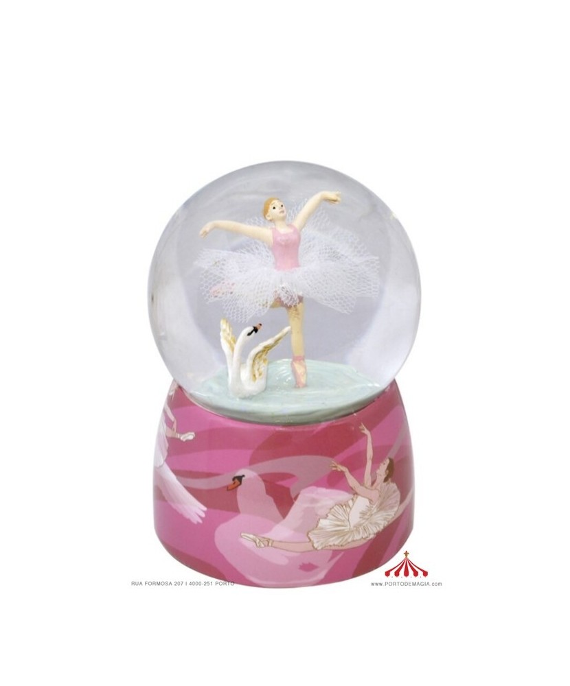 Bola Musical Bailarina Tutu Rosa e cisne