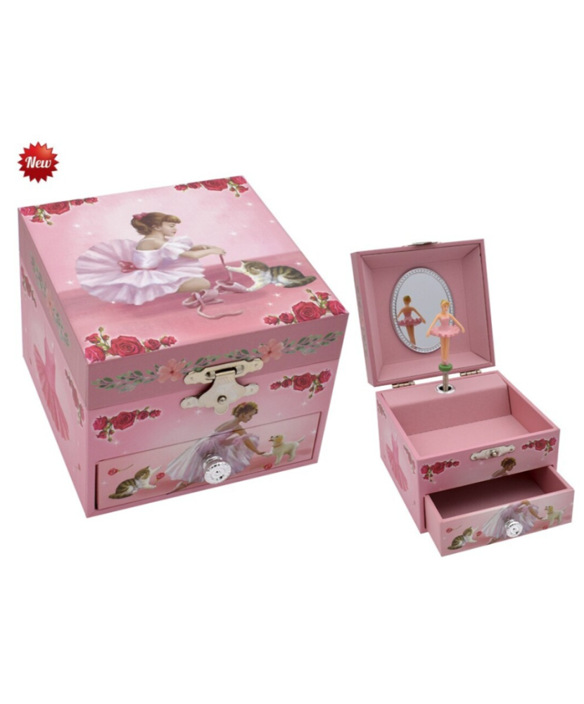 Ballerina with Kitten - Music Box