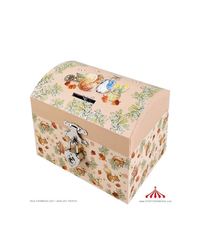 Mealheiro musical Peter Rabbit caixa de musica