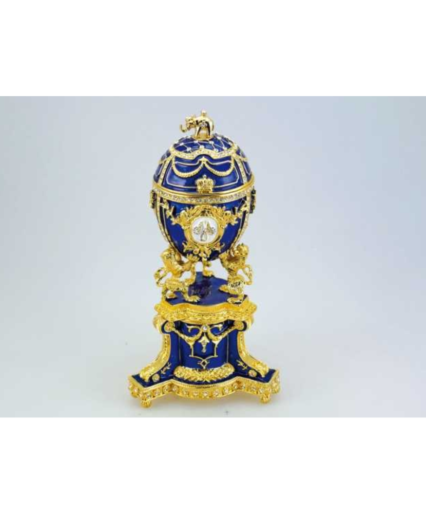Faberge Egg Blue Jewel