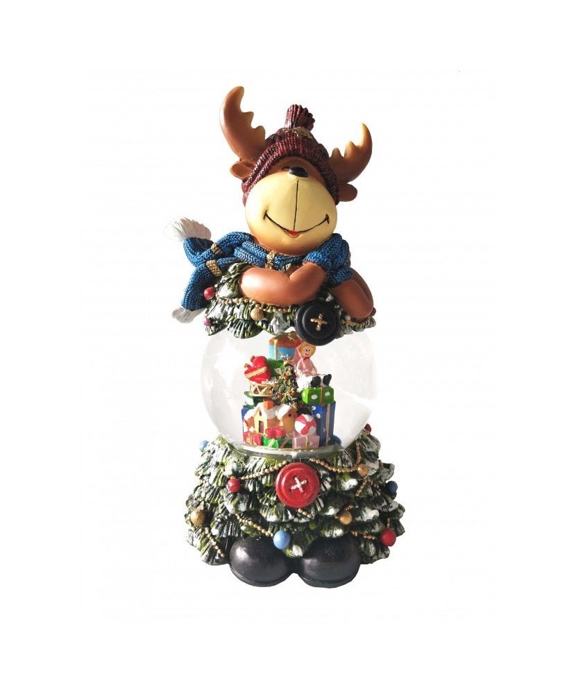 Moose Snow Globe with Tree