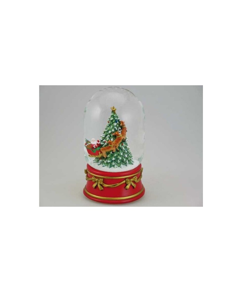 Santa Claus in Oval Sleigh - Music Box
