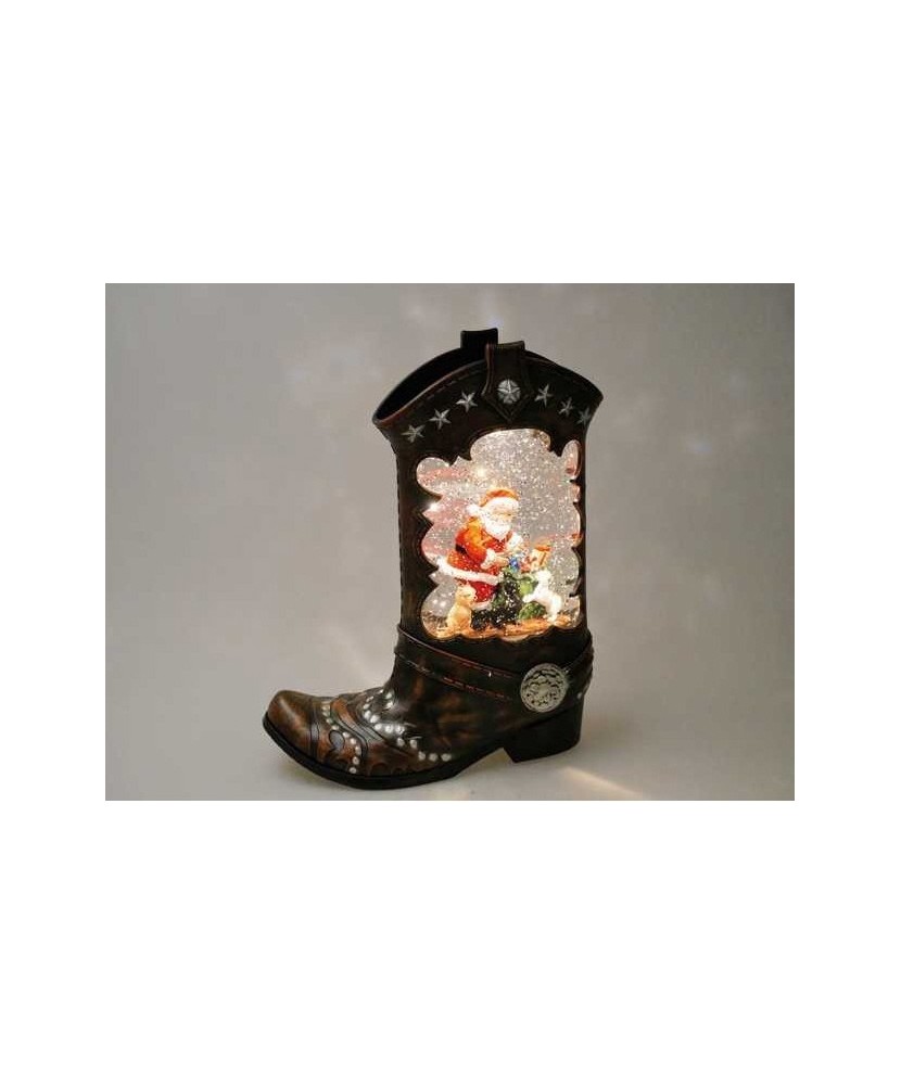 Santa Claus Lantern in Cowboy Boot
