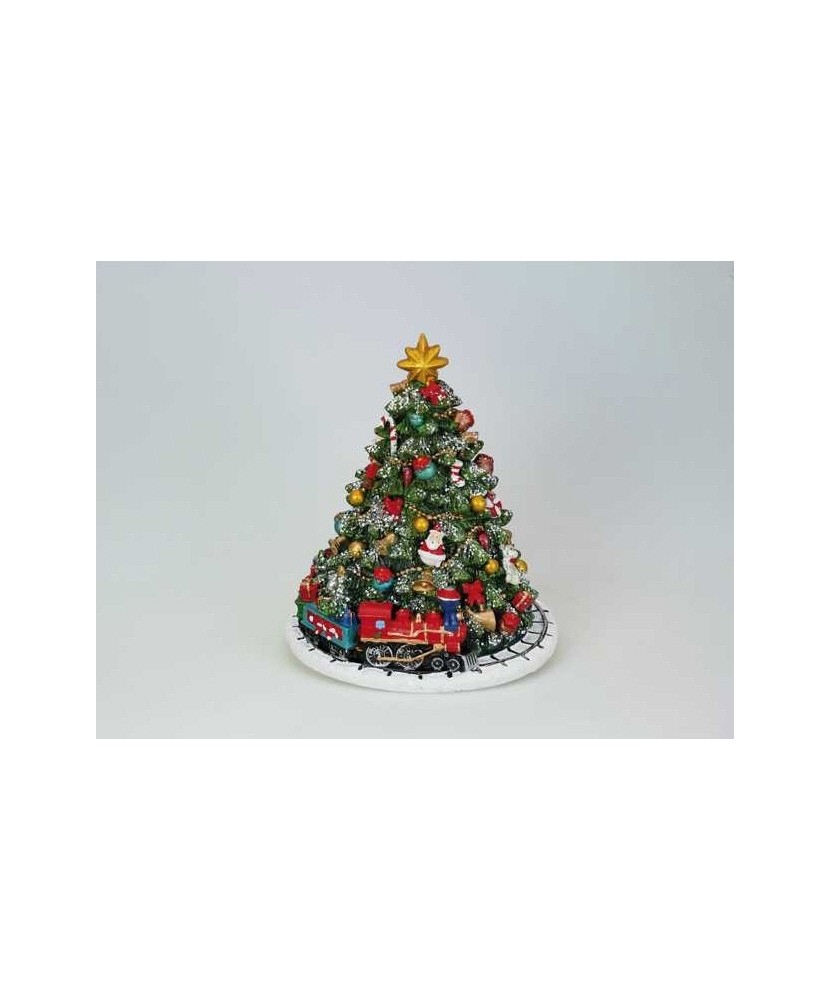 Árbol de Navidad Decorado con Tren