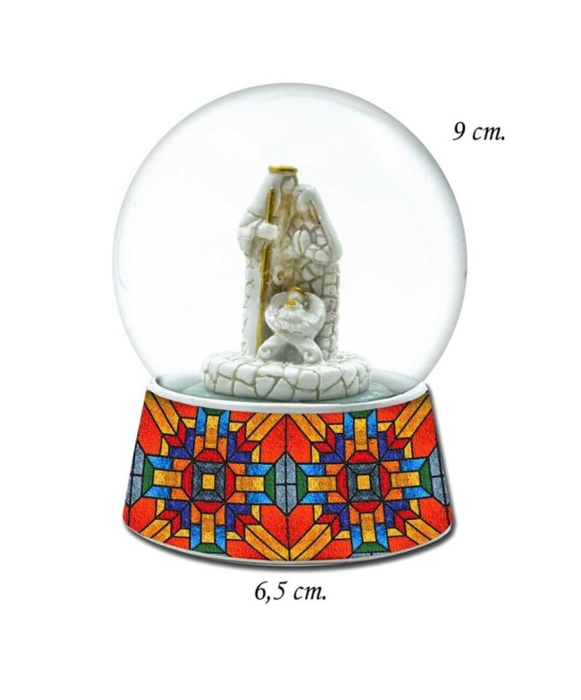 Nativity Scene with Colorful Base - Snow Globe