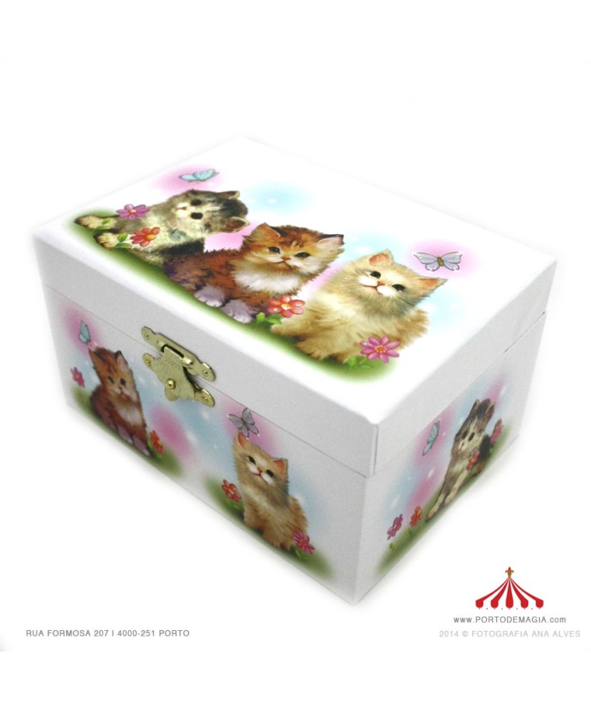 Guarda-Joias branco com gatinhos