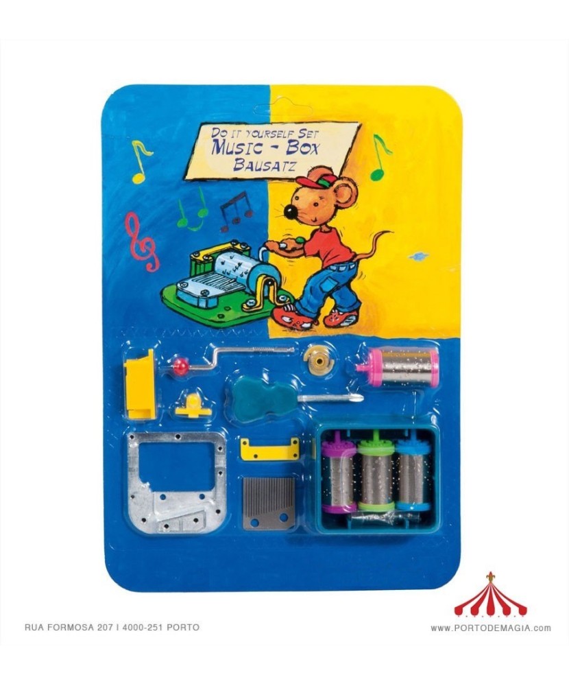 Caja de música de manivela con 4 melodías