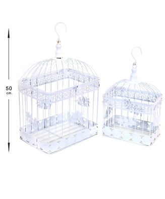Set of 2 Birdcages - WHITE