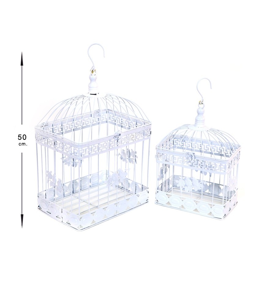 Set of 2 Birdcages - WHITE