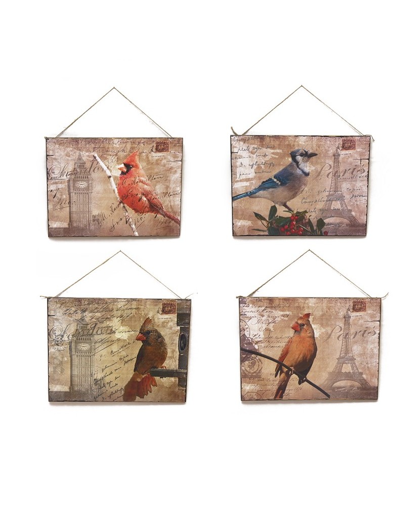 Conjunto de cuadros con pájaros