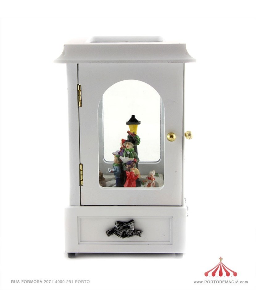 Lanterna de Natal Branca 15 cm - Caixa de Musica
