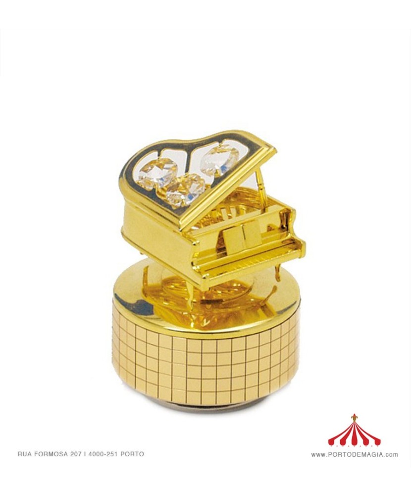 Grand Piano with 3 Austrian Crystals - Music Box