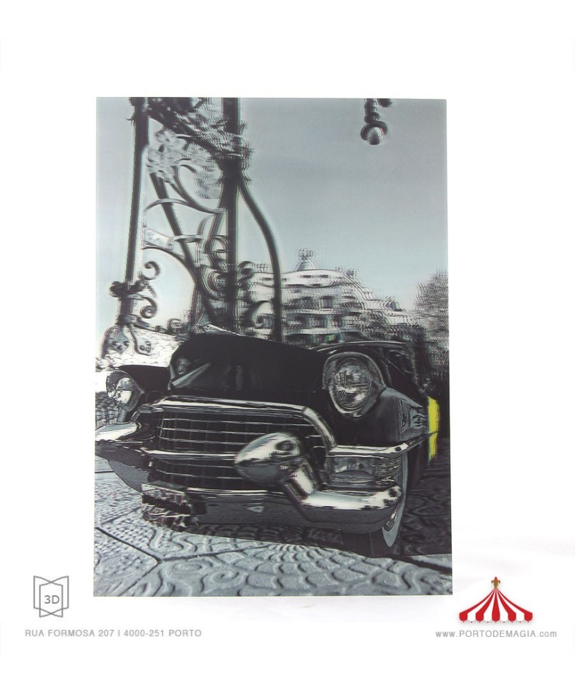 3D Black Vertical Cadillac Wall Art