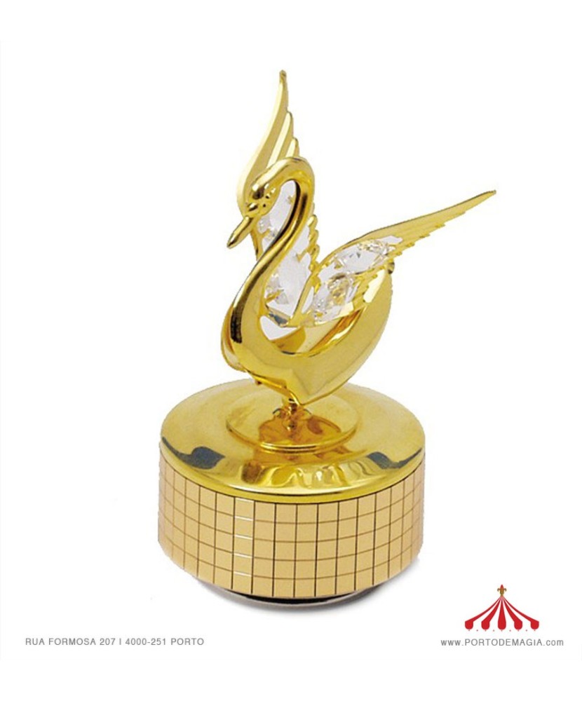 Swan with 4 Austrian Crystals - Music Box
