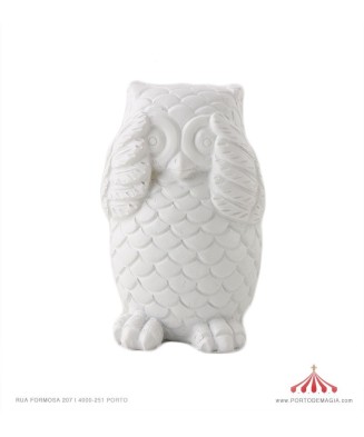 White Resin Owl 5x5x8