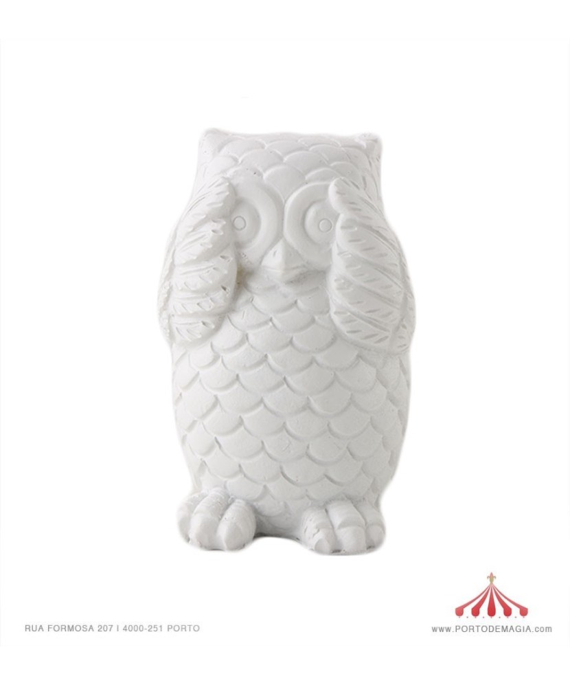 White Resin Owl 5x5x8