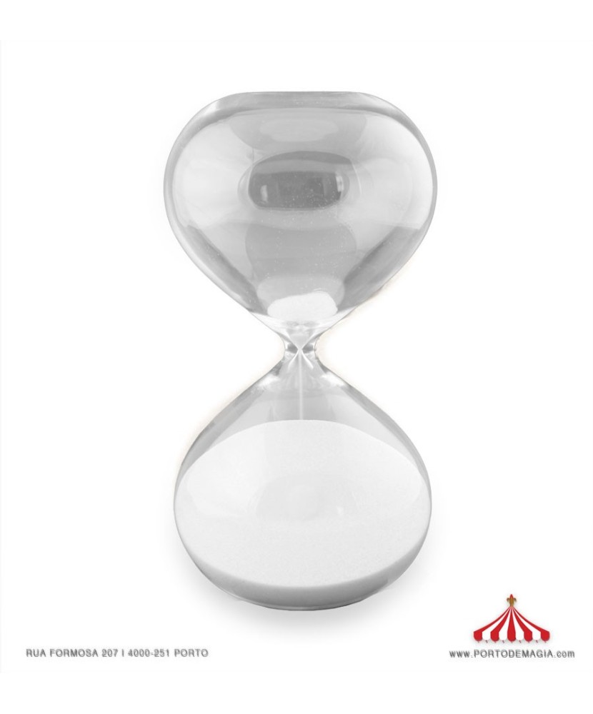 White Glass Hourglass 1 hour