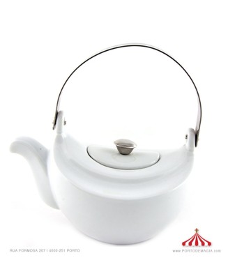 Bule chá porcelana branco