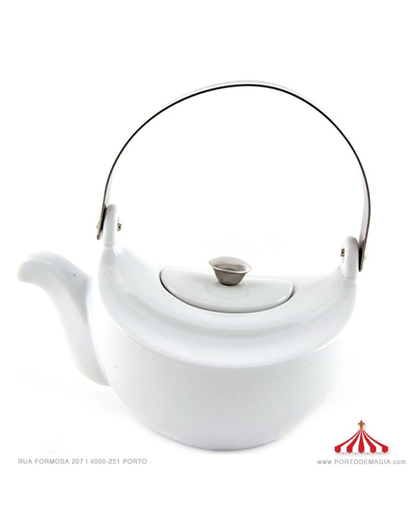 Bule chá porcelana branco