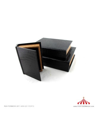 Medium Black Leather Book Box