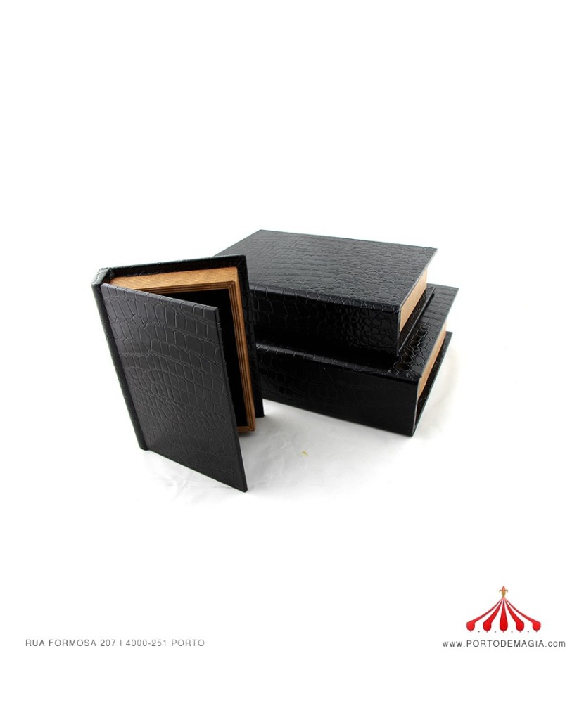 Medium Black Leather Book Box