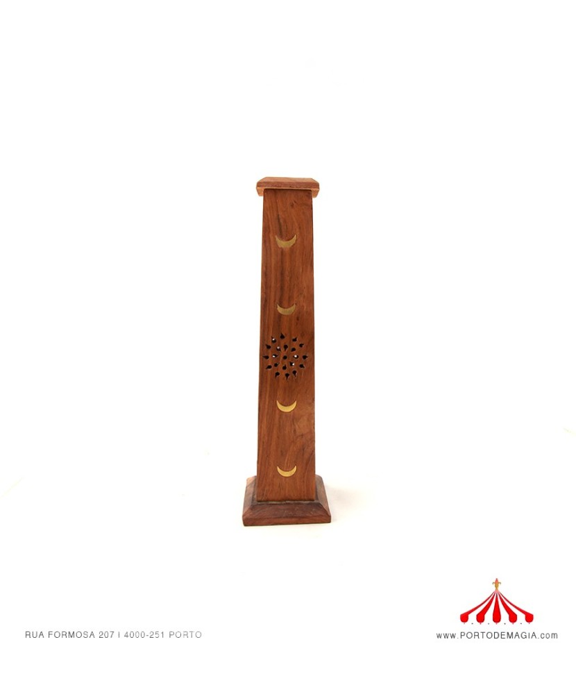 Caja piramidal de madera para incienso - Lunas