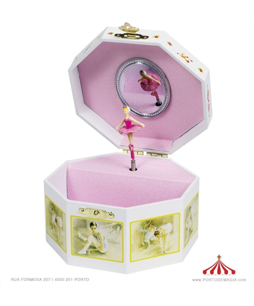 Octagonal Wooden Jewelry Box with Lining