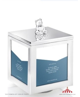 Music Box Silver Teddy Bear...