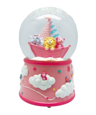 Globo Barco Animais Rosa