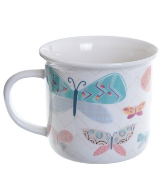 Taza de Esmalte con Mariposas