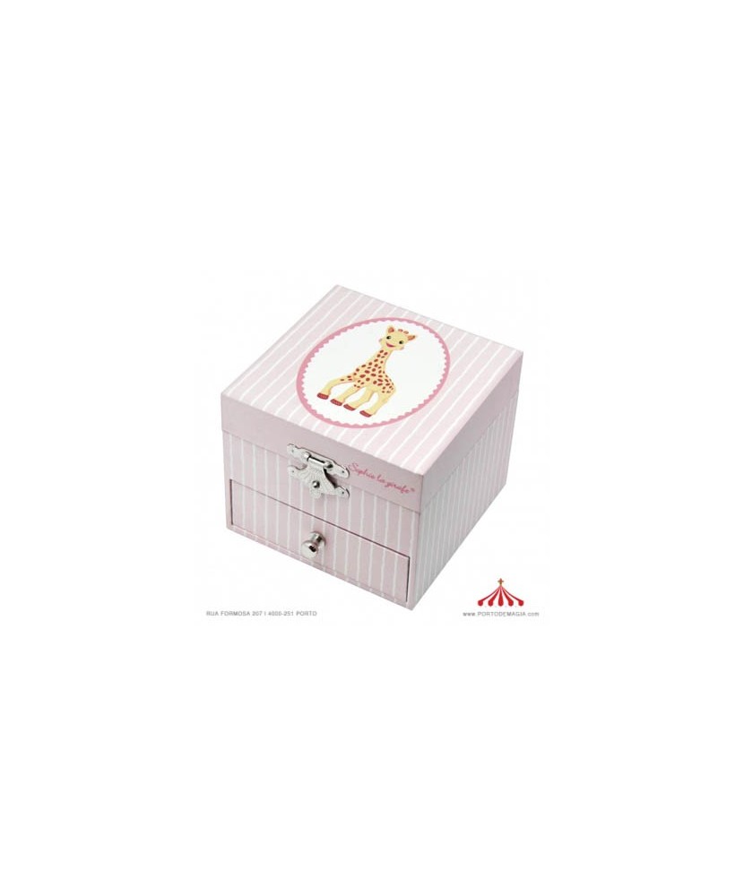 Photoluminescent Music Box - Giraffe Sophia (Pink and White)