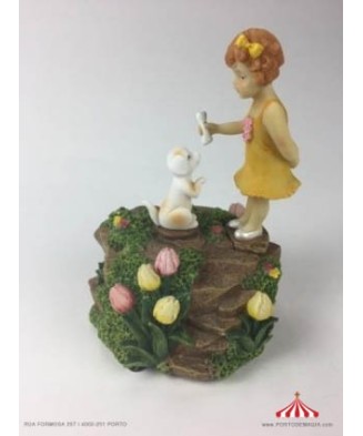 Niña con Perro Bola de Nieve