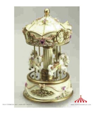 Cream Carousel with Flowers