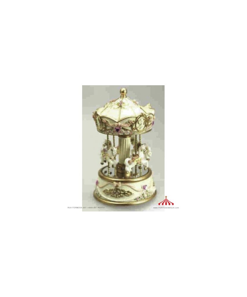 Cream Carousel with Flowers