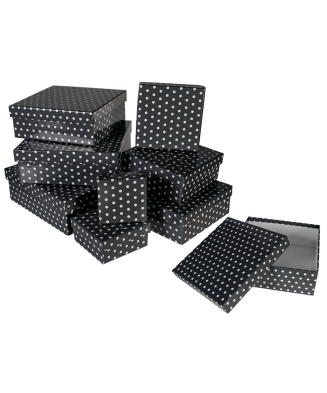 Large Gray Gift Box with Dots