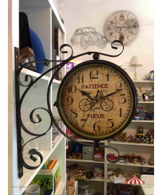 Relógio de Estação 20cm Preto com Pássaro