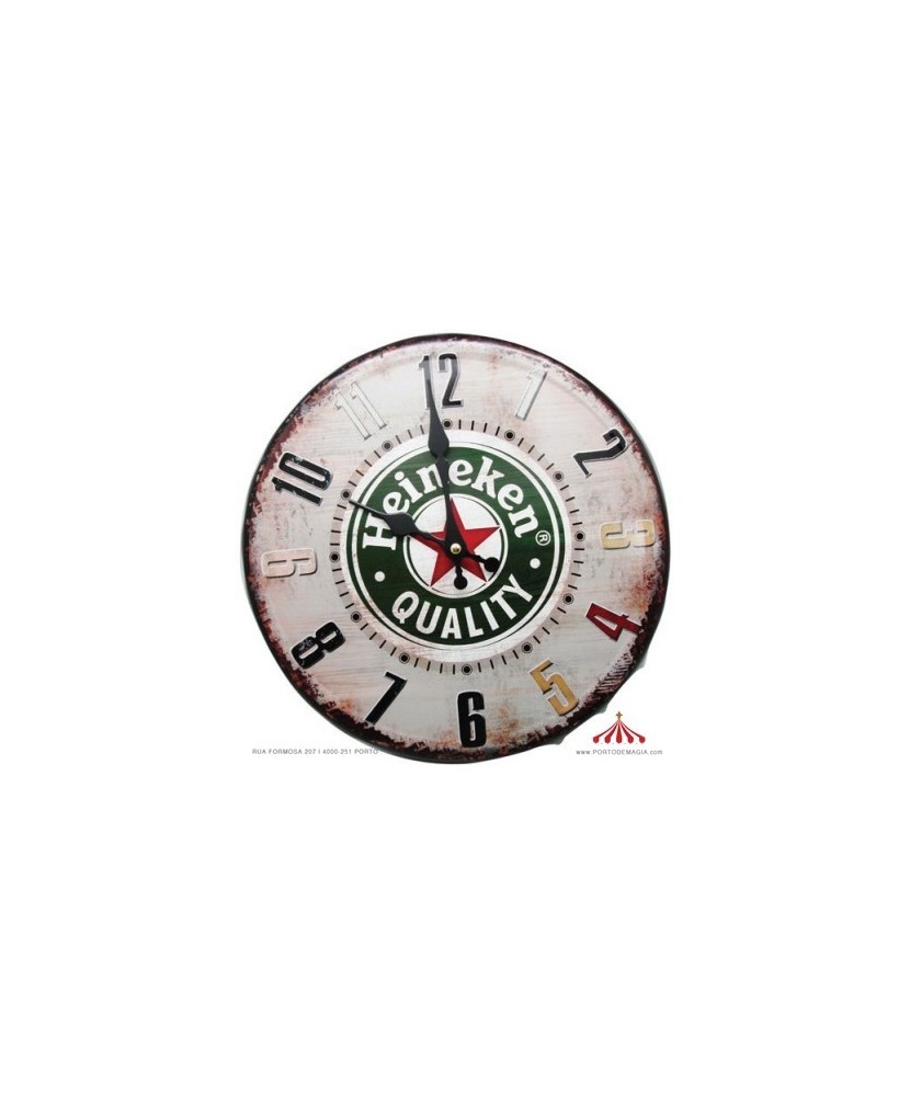 Heineken Metal Wind-Up Clock