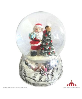 Silver Santa Claus Snow Globe