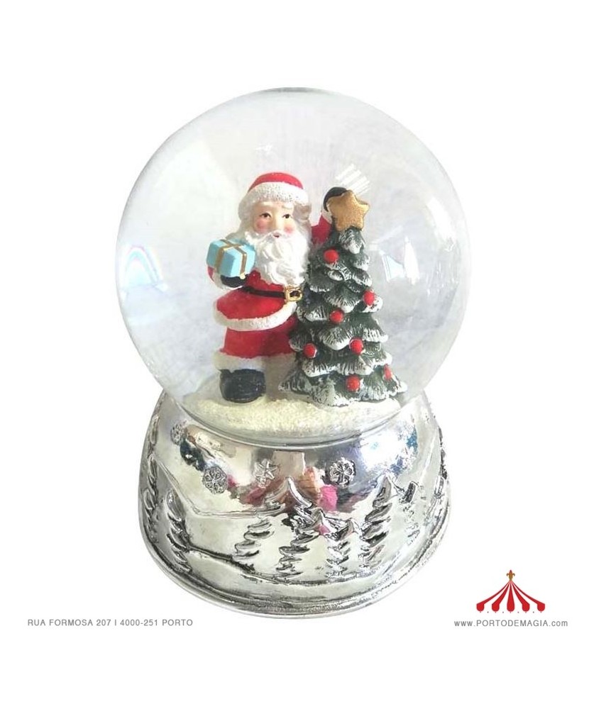Bola de Neve Pai Natal Prateada