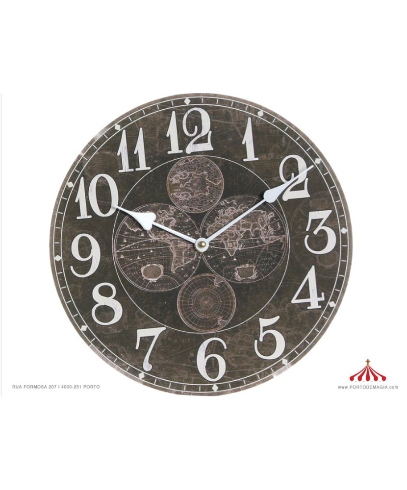 World Map Wall Clock